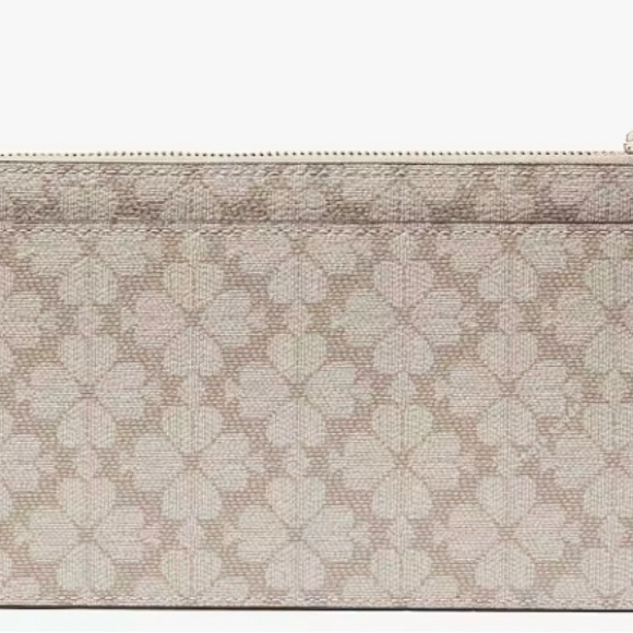 Kate Spade Lucy Spade Flower Medium L-zip Wristlet  • Tan - Picture 4 of 7